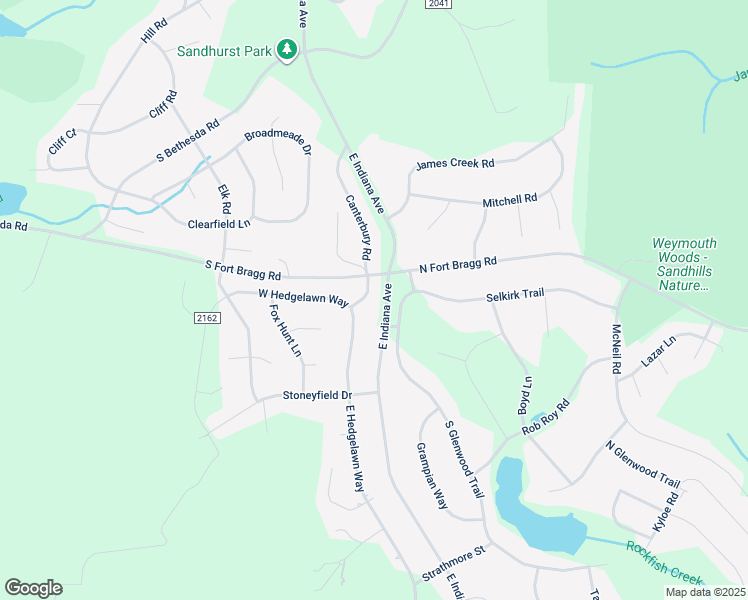 map of restaurants, bars, coffee shops, grocery stores, and more near 215 Canterbury Road in Southern Pines