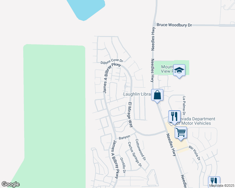 map of restaurants, bars, coffee shops, grocery stores, and more near 2822 Chetco River Street in Laughlin