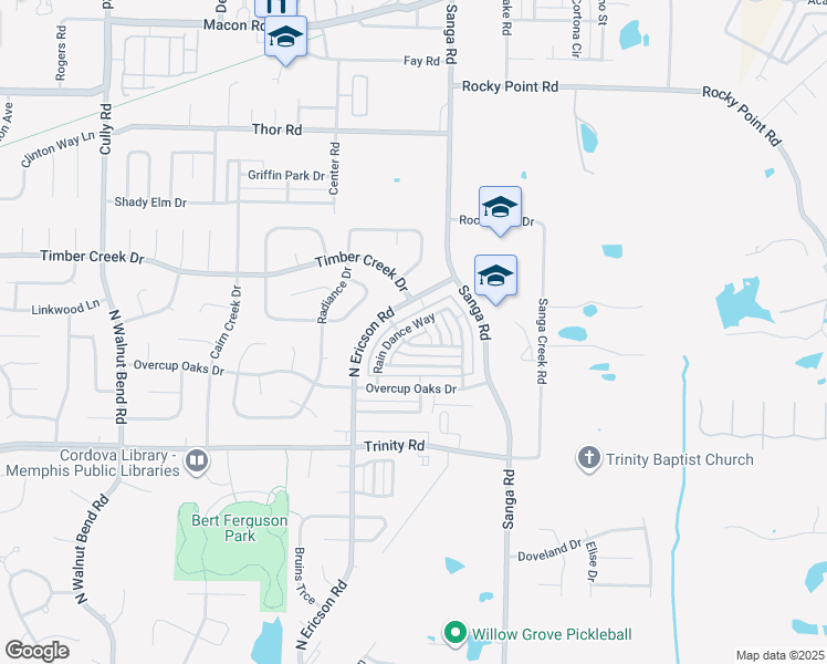 map of restaurants, bars, coffee shops, grocery stores, and more near 794 North Ericson Road in Memphis