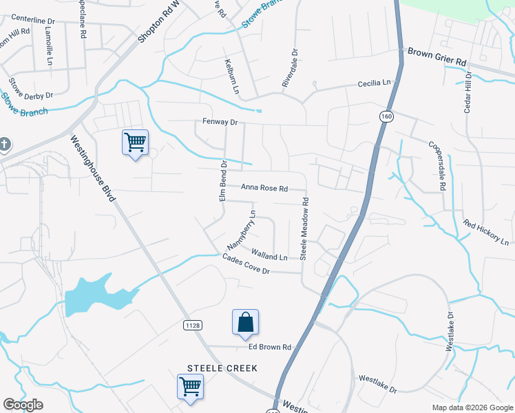 map of restaurants, bars, coffee shops, grocery stores, and more near 4609 Cedar Rock Drive in Charlotte