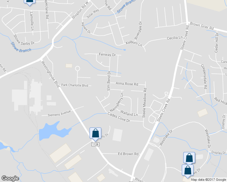 map of restaurants, bars, coffee shops, grocery stores, and more near 4649 Cedar Rock Drive in Charlotte