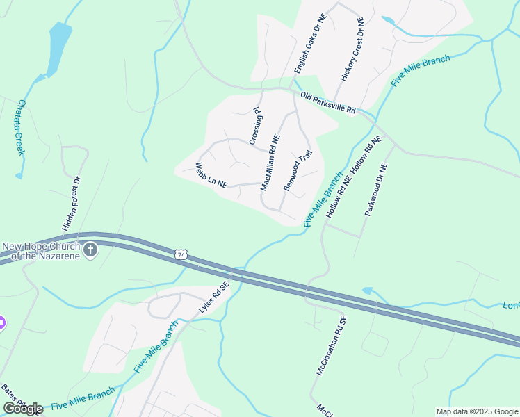 map of restaurants, bars, coffee shops, grocery stores, and more near 298 Macmillan Road Northeast in Cleveland