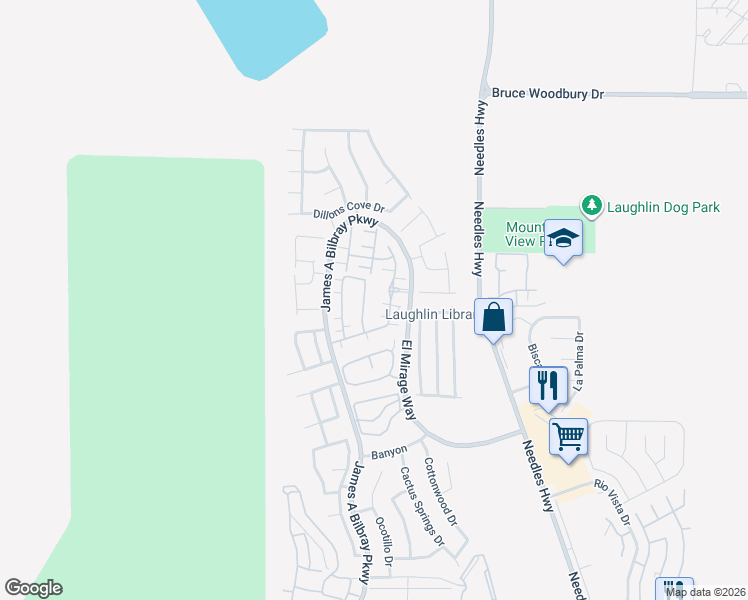 map of restaurants, bars, coffee shops, grocery stores, and more near 2790 Chetco River Street in Laughlin