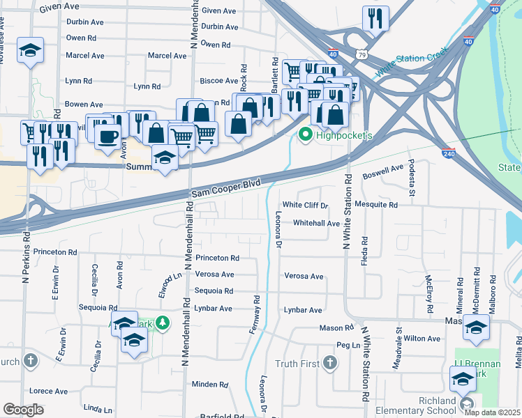 map of restaurants, bars, coffee shops, grocery stores, and more near 562 Herzl Street in Memphis