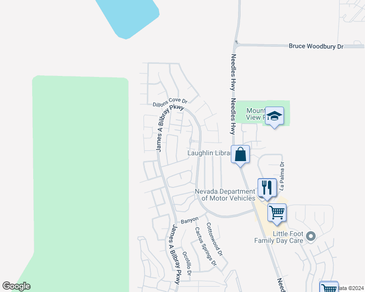 map of restaurants, bars, coffee shops, grocery stores, and more near 2790 Chetco River Street in Laughlin