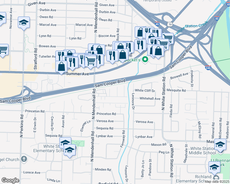 map of restaurants, bars, coffee shops, grocery stores, and more near 559 Weizman Street in Memphis