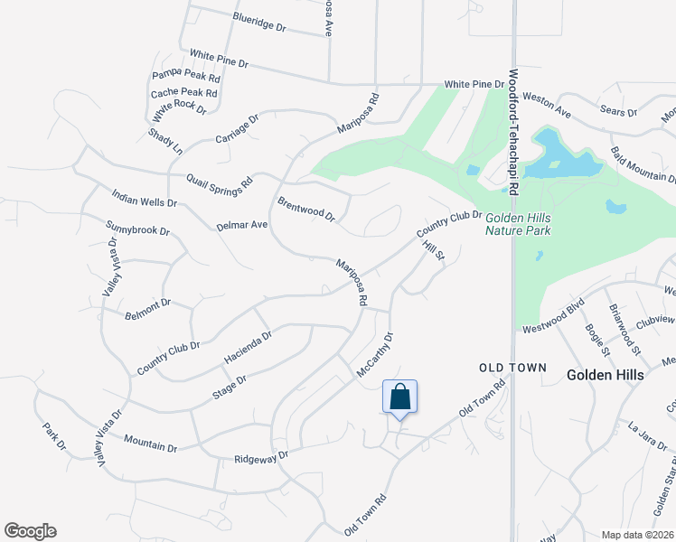 map of restaurants, bars, coffee shops, grocery stores, and more near 22511 Mariposa Road in Tehachapi