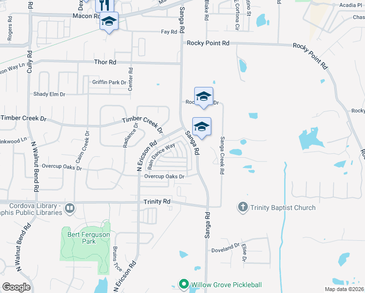 map of restaurants, bars, coffee shops, grocery stores, and more near 787 Silver Sands Drive in Memphis