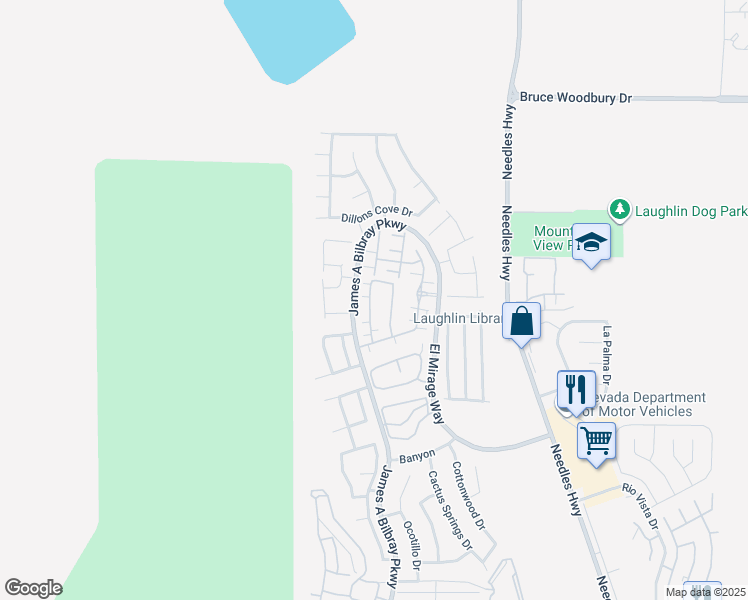 map of restaurants, bars, coffee shops, grocery stores, and more near 2796 China Cove St in Laughlin