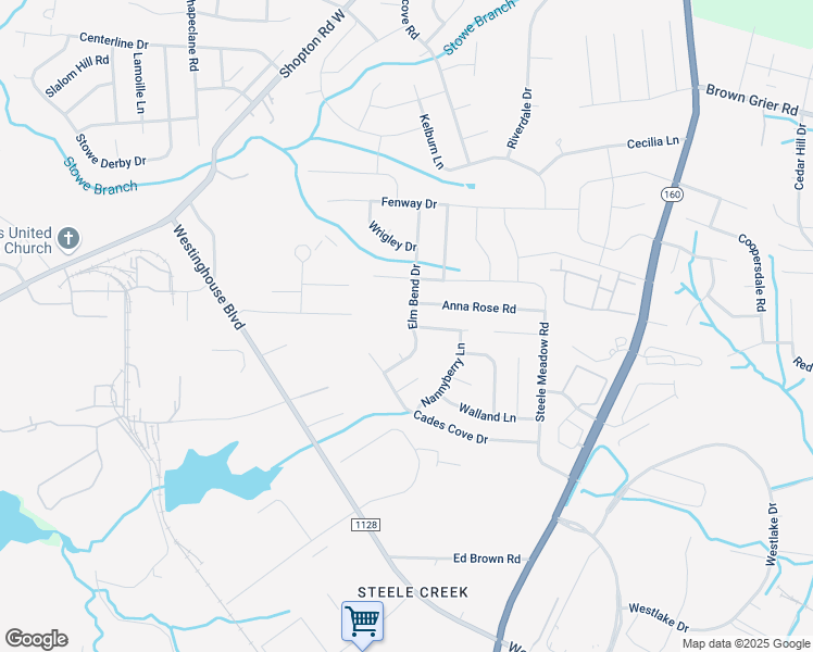 map of restaurants, bars, coffee shops, grocery stores, and more near 10846 Elm Bend Drive in Charlotte