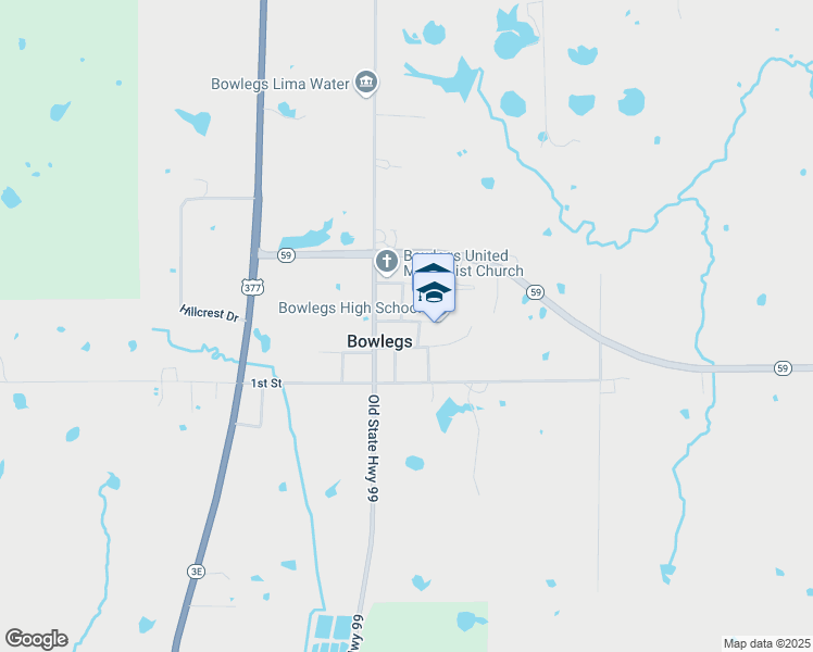 map of restaurants, bars, coffee shops, grocery stores, and more near 3rd Street in Bowlegs