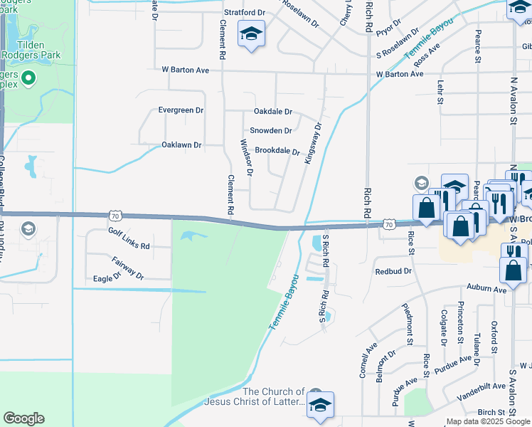 map of restaurants, bars, coffee shops, grocery stores, and more near 1008 Normandy Drive in West Memphis