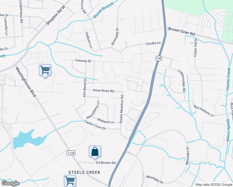 map of restaurants, bars, coffee shops, grocery stores, and more near 4438 Mariannes Ridge Road in Charlotte