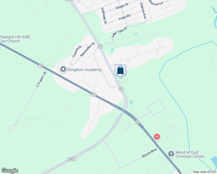 map of restaurants, bars, coffee shops, grocery stores, and more near 75 Morning Star Drive in New Bern