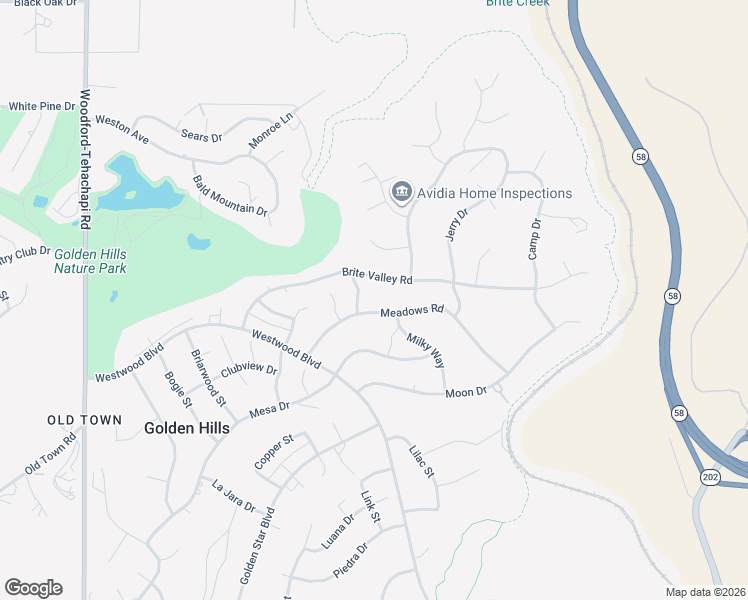 map of restaurants, bars, coffee shops, grocery stores, and more near 19809 Meadows Road in Tehachapi