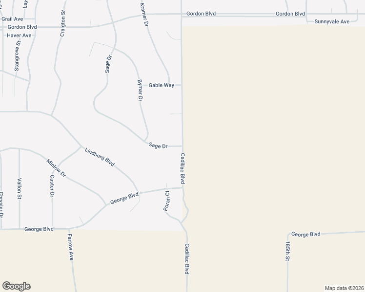 map of restaurants, bars, coffee shops, grocery stores, and more near Cadillac Boulevard in California City