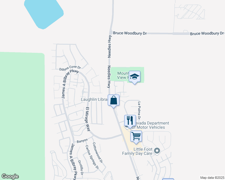 map of restaurants, bars, coffee shops, grocery stores, and more near 1972 Las Palmas Lane in Laughlin