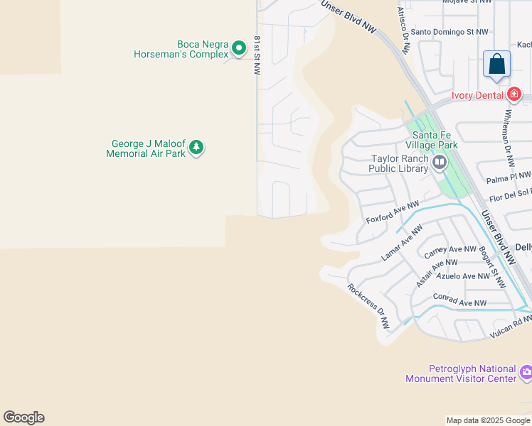 map of restaurants, bars, coffee shops, grocery stores, and more near 99999 Cliff Road Northwest in Albuquerque