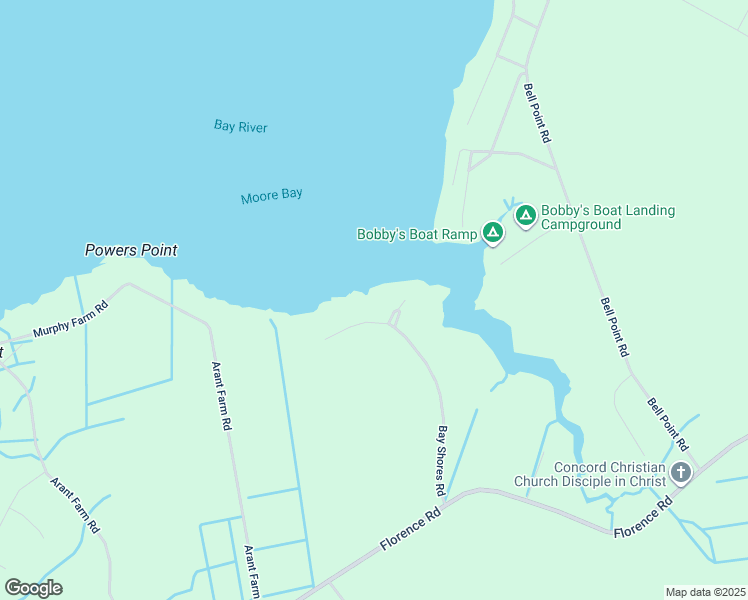 map of restaurants, bars, coffee shops, grocery stores, and more near 526 Bay Shores Road in Merritt
