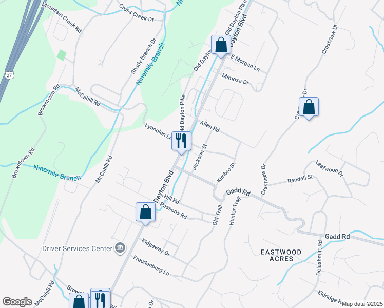 map of restaurants, bars, coffee shops, grocery stores, and more near 105 Marshall Avenue in Chattanooga