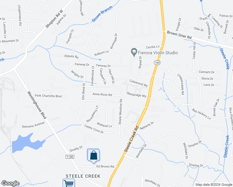 map of restaurants, bars, coffee shops, grocery stores, and more near 11333 Anna Rose Road in Charlotte