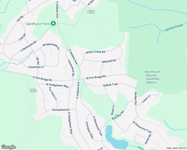 map of restaurants, bars, coffee shops, grocery stores, and more near 1210 South Fort Bragg Road in Southern Pines