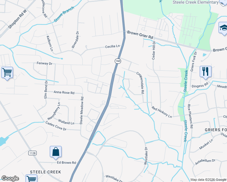 map of restaurants, bars, coffee shops, grocery stores, and more near in Charlotte
