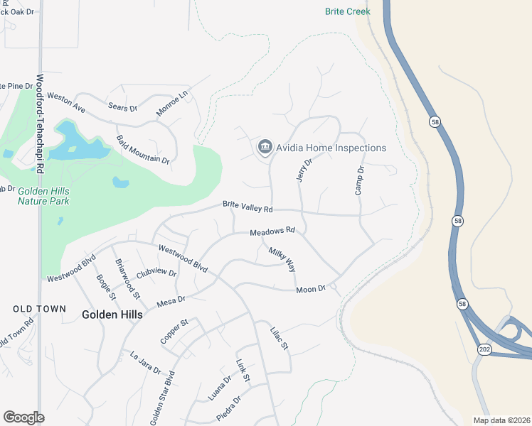 map of restaurants, bars, coffee shops, grocery stores, and more near 22610 Lake Drive in Tehachapi