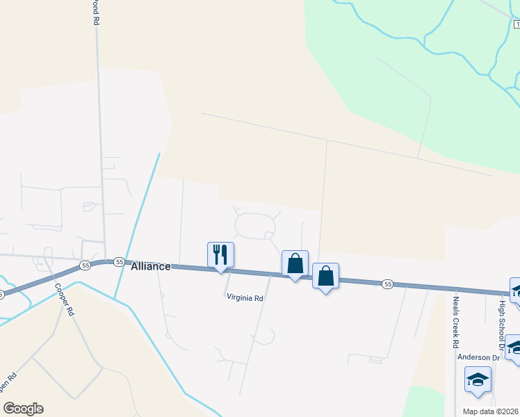 map of restaurants, bars, coffee shops, grocery stores, and more near 260 Forest Park Circle in Bayboro