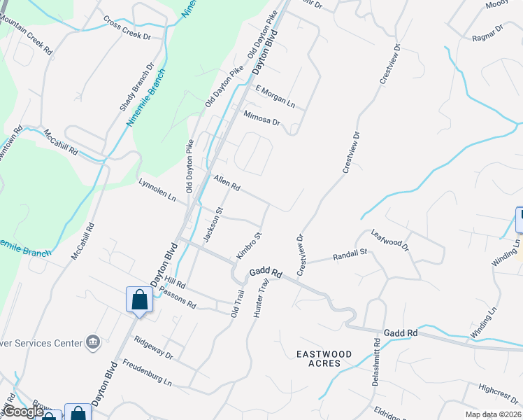 map of restaurants, bars, coffee shops, grocery stores, and more near 5407 Kimbro Street in Chattanooga