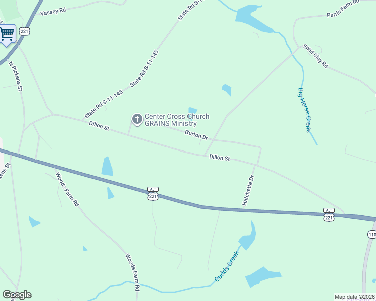 map of restaurants, bars, coffee shops, grocery stores, and more near 8 Dillon Street in Chesnee