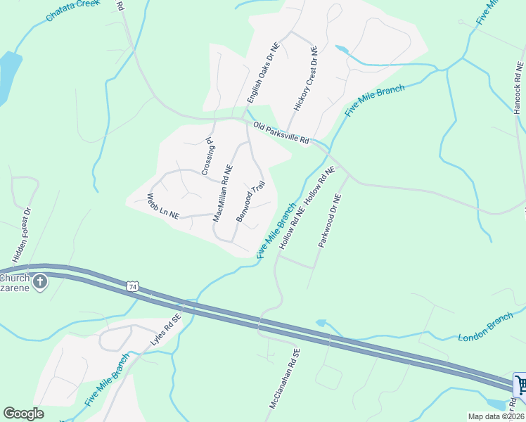 map of restaurants, bars, coffee shops, grocery stores, and more near 130 Blair's Bend in Cleveland