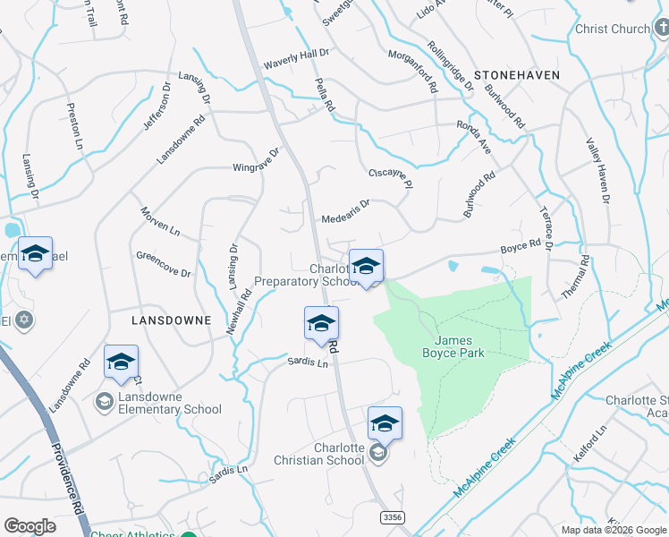 map of restaurants, bars, coffee shops, grocery stores, and more near 118 Boyce Road in Charlotte