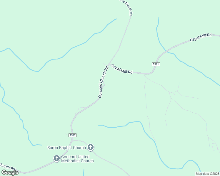 map of restaurants, bars, coffee shops, grocery stores, and more near 540 Concord Church Road in Ellerbe