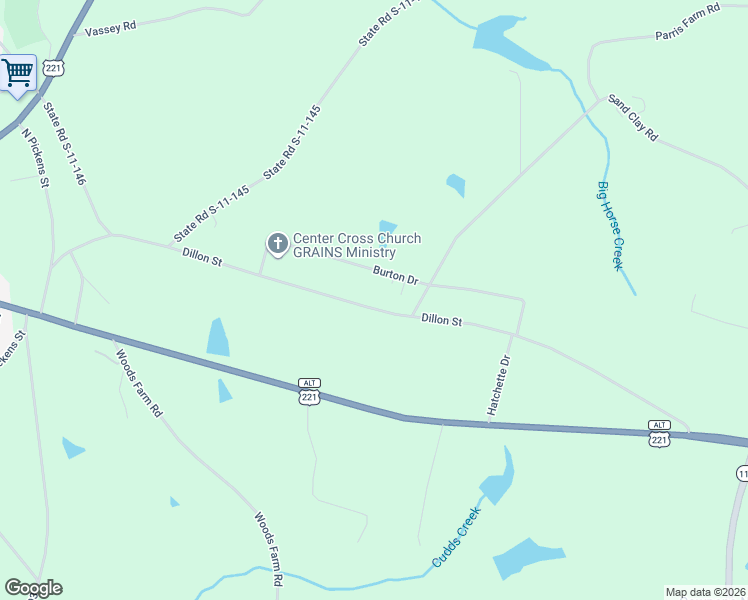 map of restaurants, bars, coffee shops, grocery stores, and more near 8 Dillon Street in Chesnee