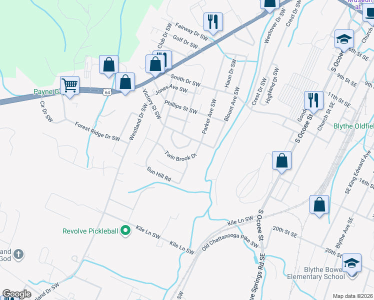 map of restaurants, bars, coffee shops, grocery stores, and more near 1707 S Meade Circle Southwest in Cleveland