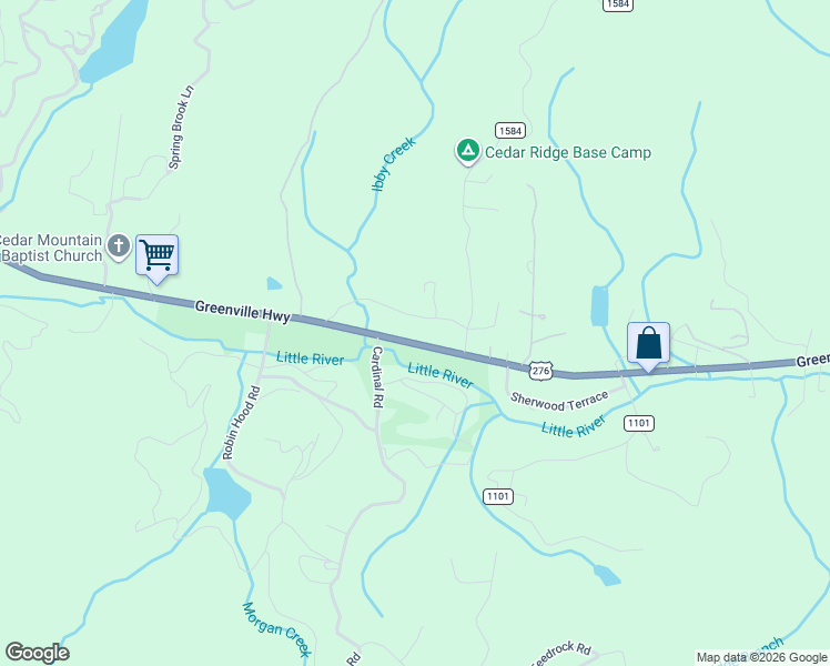 map of restaurants, bars, coffee shops, grocery stores, and more near 8431 Greenville Hwy in Brevard