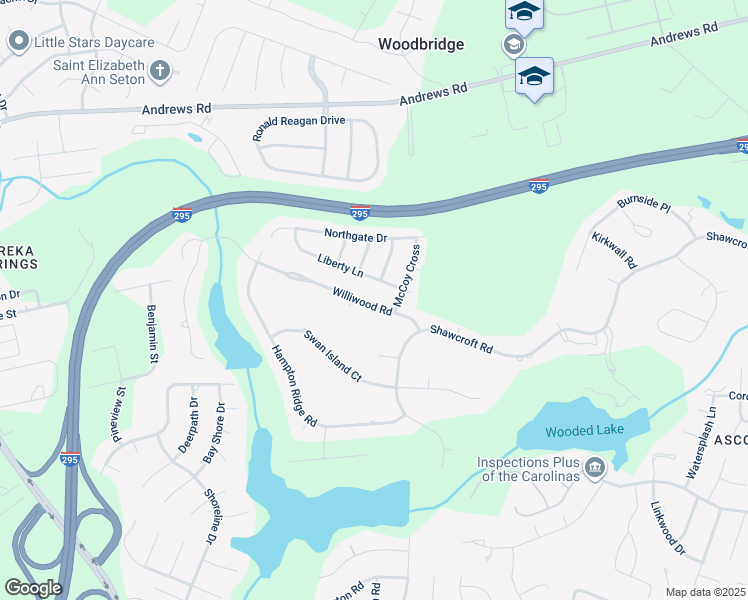 map of restaurants, bars, coffee shops, grocery stores, and more near 534 Williwood Road in Fayetteville