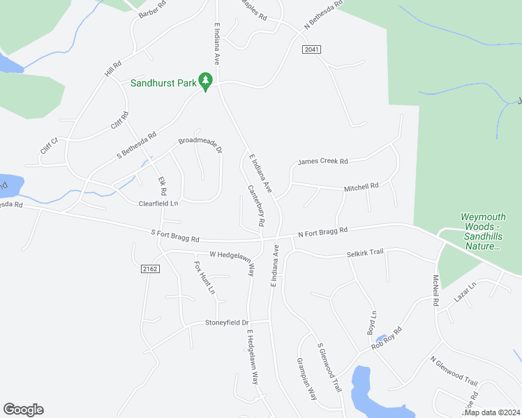 map of restaurants, bars, coffee shops, grocery stores, and more near 111 Canterbury Road in Southern Pines