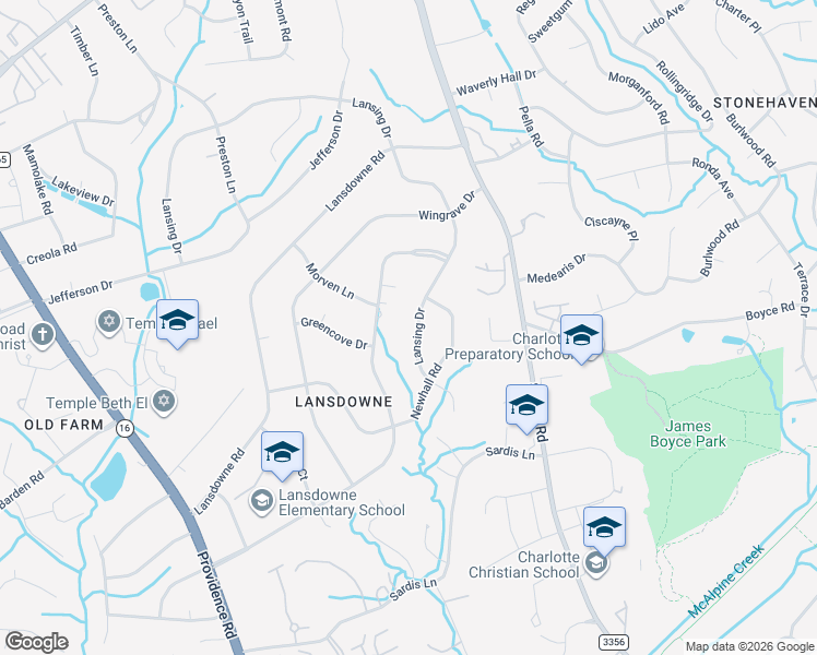 map of restaurants, bars, coffee shops, grocery stores, and more near in Charlotte