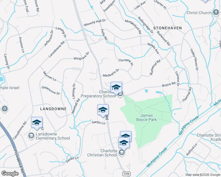 map of restaurants, bars, coffee shops, grocery stores, and more near 118 Boyce Road in Charlotte