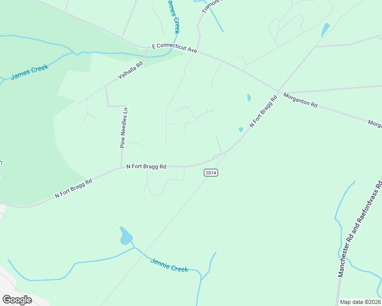 map of restaurants, bars, coffee shops, grocery stores, and more near 390 North Fort Bragg Road in Southern Pines