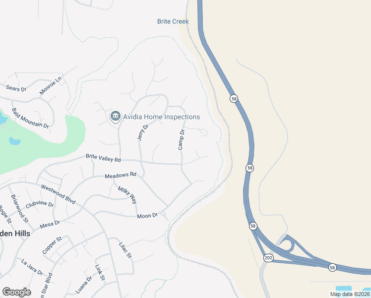 map of restaurants, bars, coffee shops, grocery stores, and more near 22600 Camp Drive in Tehachapi