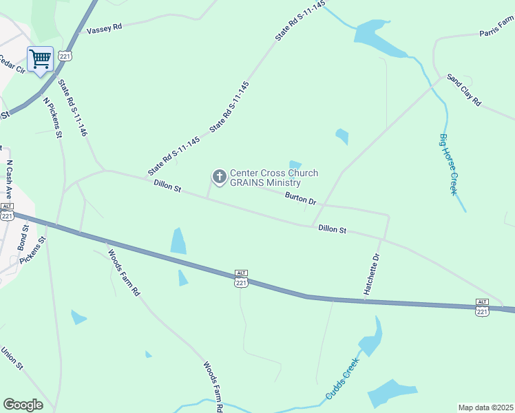 map of restaurants, bars, coffee shops, grocery stores, and more near 552 Dillon Street in Chesnee