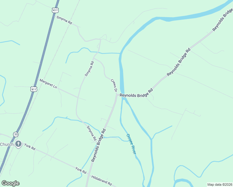 map of restaurants, bars, coffee shops, grocery stores, and more near 841 Reynolds Bridge Road in Benton