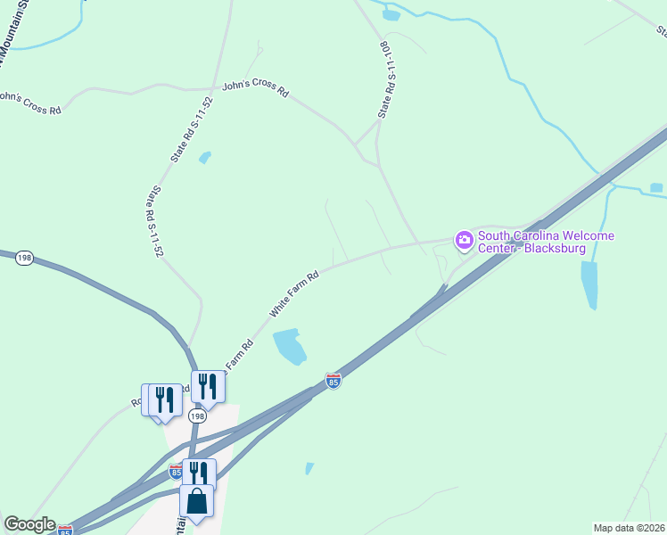 map of restaurants, bars, coffee shops, grocery stores, and more near 292 White Farm Road in Blacksburg
