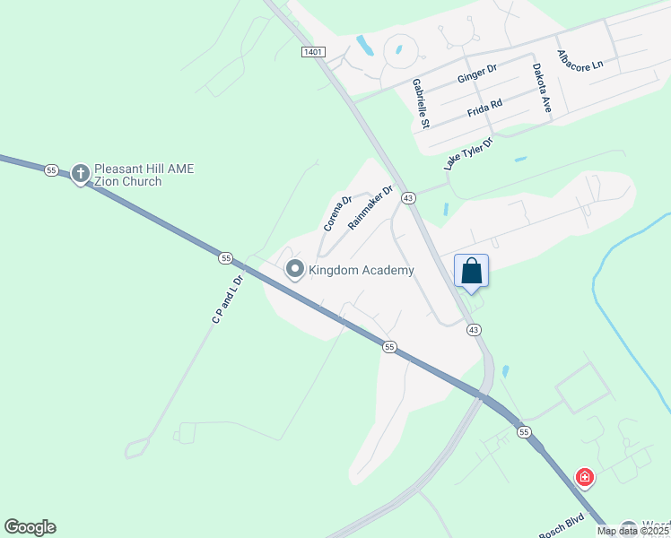 map of restaurants, bars, coffee shops, grocery stores, and more near 4659 Rainmaker Drive in New Bern