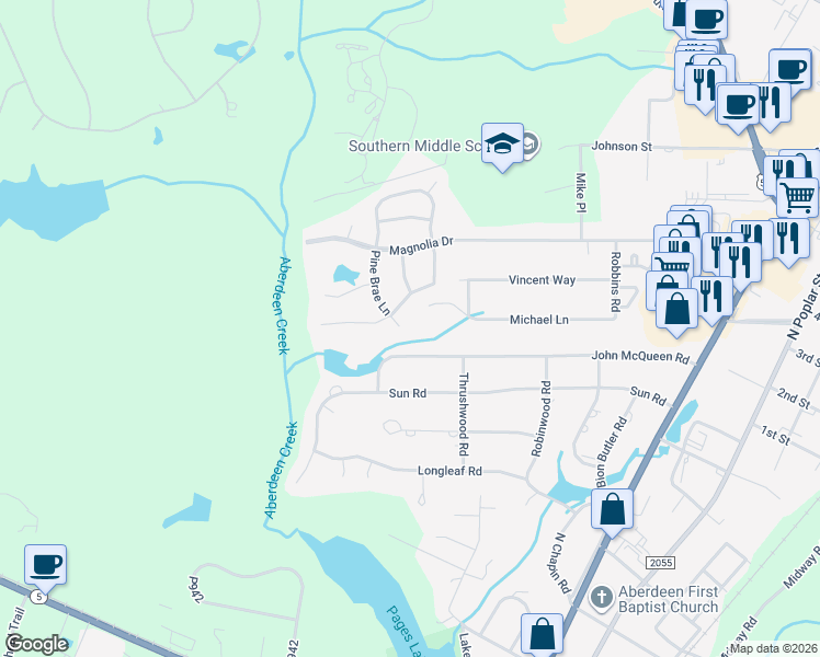map of restaurants, bars, coffee shops, grocery stores, and more near 101 Silverburn Place in Aberdeen
