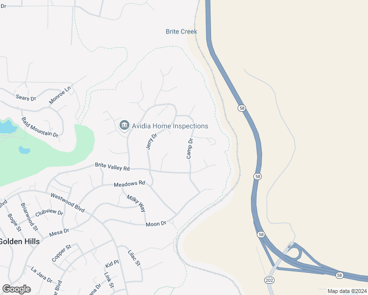 map of restaurants, bars, coffee shops, grocery stores, and more near 22621 Camp Drive in Tehachapi