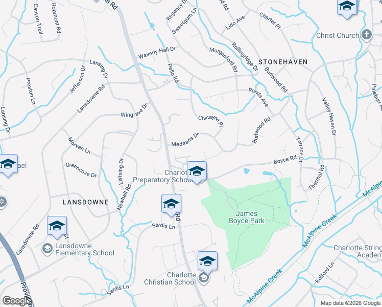 map of restaurants, bars, coffee shops, grocery stores, and more near 236 Charndon Village Court in Charlotte